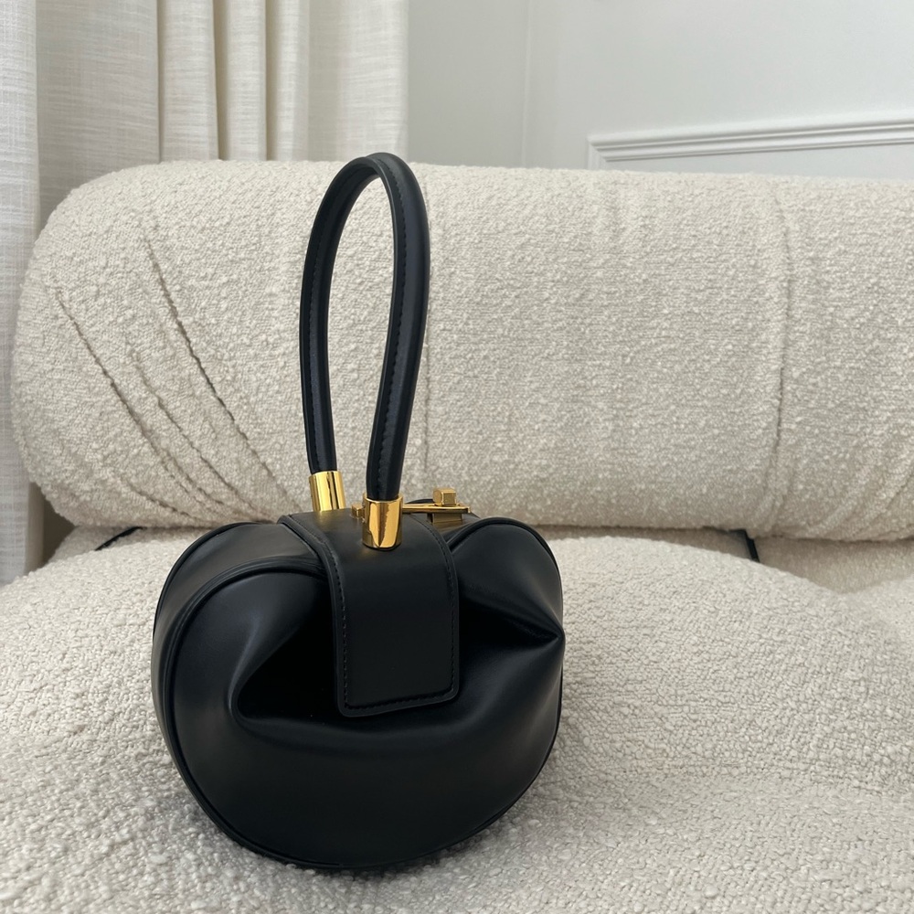 Sculptural Black and Gold Bag with Circular Base - Picture 1 of 6